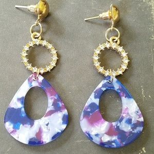 Purple dangle earrings new